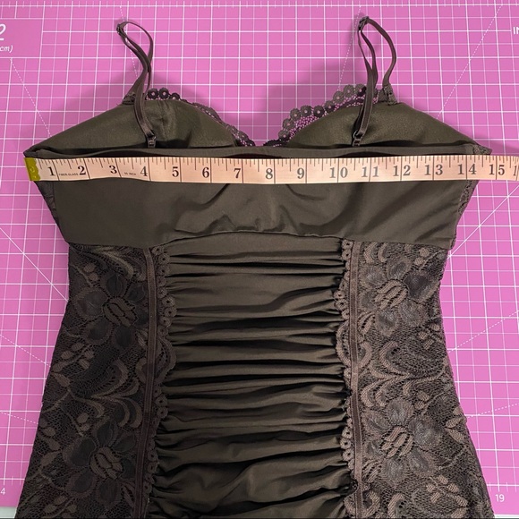 XOXO Chocolate brown ruched tank top - Picture 9 of 10